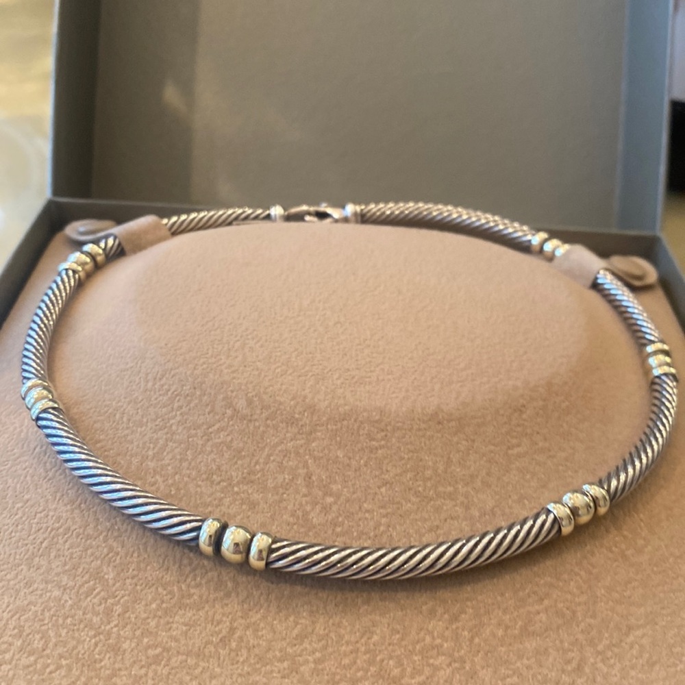 DAVID YURMAN 925 585 YELLOW
GOLD CABLE CHOKER NECKLACE